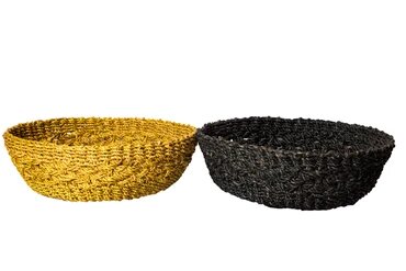 Round Handmade Crochet Jute Baskets, for Home, Feature : Matte Finish