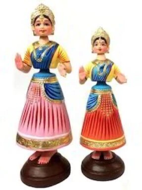 Paint Coated Wood Tanjore Dancing Dolls, for Home Decor, Feature : Effective, Intricate Design, Moisture Proof