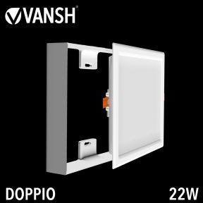 22W Square Shape Doppio Recessed Cum Surface Panel