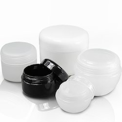 Plastic Cosmetic Jars, Shape : Round