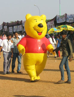 Plastic MASCOT WALKING INFLATABLE, for Decoration, Feature : Easy To Flying, Eco-Friendly, Water Proof