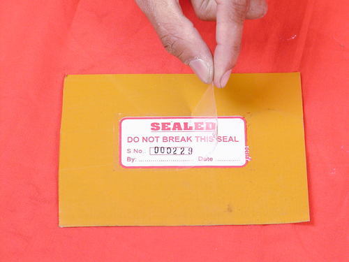 Plastic Tamper Proof Paper Seal, Shape : Straight