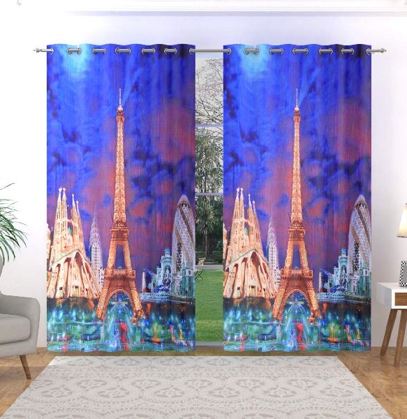 Cotton Digital Printed Curtains, for Home, Hotel, Technics : Attractive Pattern