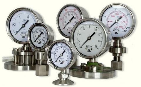 Steel Pressure Gauge, Color : Silver