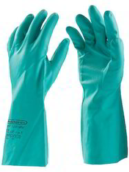 Nitrile Rubber hand Gloves, Color : Green