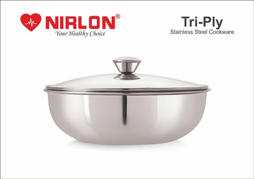 STAINLESS STEEL Triply Induction Kadai, Capacity : 2500ml