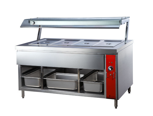 Rectangular stainless steel Hot Bain Marie, Color : Silver