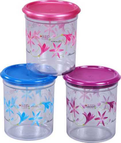 Round Printed Plastic Containers, Color : Transparent