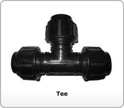 HDPE Compressor Tee Fitting, for Plumbing Pipe, Drinking Water Pipe, Color : BLACK