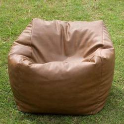 Leather Bean Bag Chairs, for Home, Hotels, Color : Brown