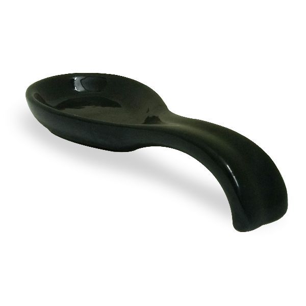 Ceramic Spoon Rests, Black by Kirat Creations, black ceramic spoon