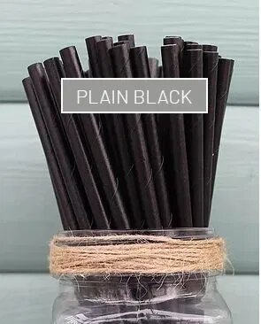 Plain Black Paper Straw, for Event Party, Length : 8 Inches