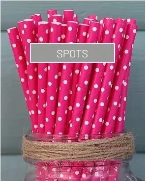 Spots Paper Straw, Length : 6 Inches, 8 Inches
