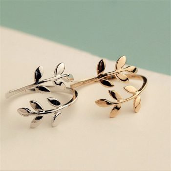 Gold Ladies Charming Leaf Ring, Color : Golden