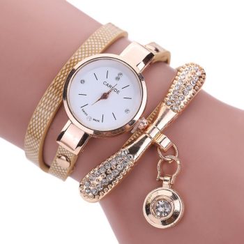 Ladies Metal Charm Bracelet Watch, Display Type : Analog