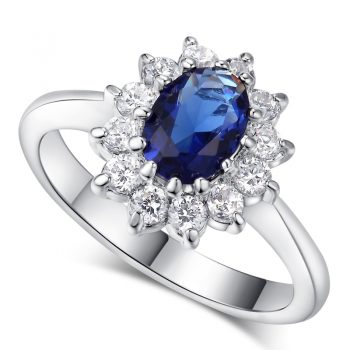 Ladies Princess Kate Style Ring, Main Stone : Amethyst