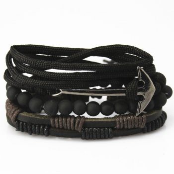 Polished Plain Mens Leather Bracelet, Shape : Round