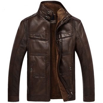 Plain Mens Winter Leather Jacket, Size : XL