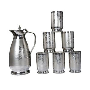 Silver Glass and Jug Set, Size : 20-25cm