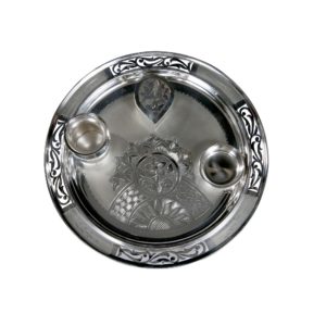 Polished Silver Pooja Thali, Style : Antique