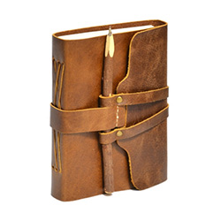 Rectangular Spiral Buffalo Leather Notebooks, for Home, School, Feature : Bright Pages, Good Quality