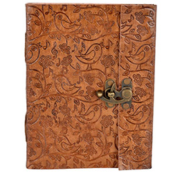 Floral Print Leather Notebook