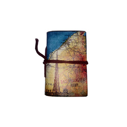 Spiral Map Printed Pocket Diary, Cover Material : Leather
