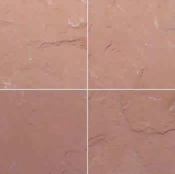 Rectangular Bush Hammered Dholpur Red Sandstone Tiles, for Flooring, Pattern : Doted