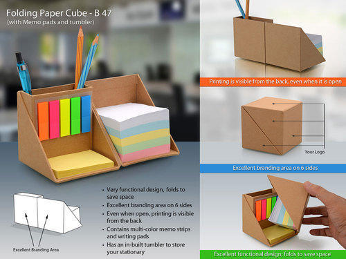 Folding paper cube, Color : Brown