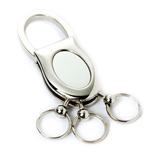 Multishape Polished Metal Multi Ring Keychain, for Promotional Use, Pattern : Plain