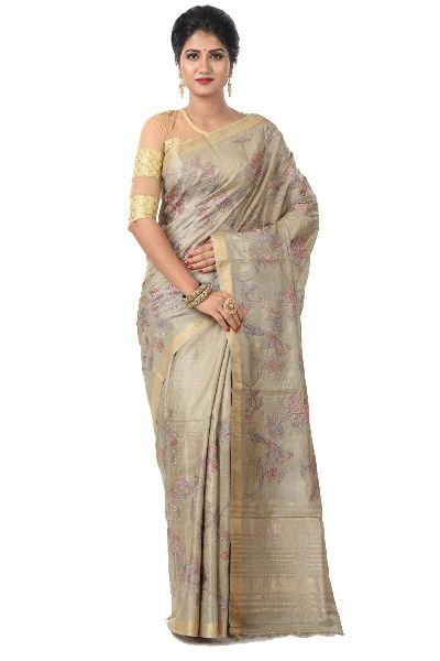 Printed Tussar Silk Saree, Occasion : Casual Wear, Festival Wear