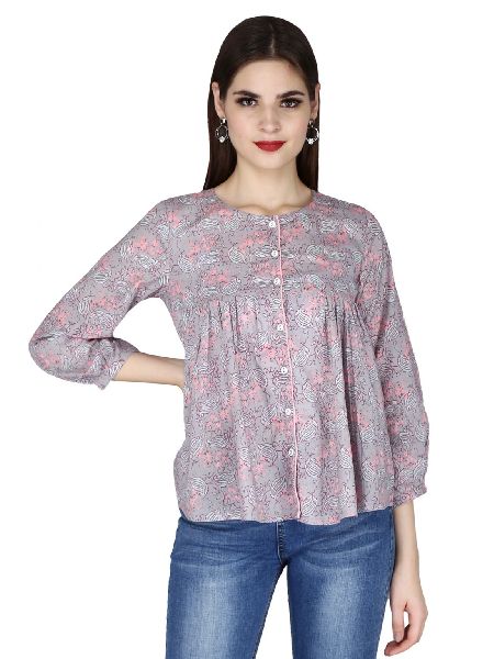 Womens Printed Cotton Top
