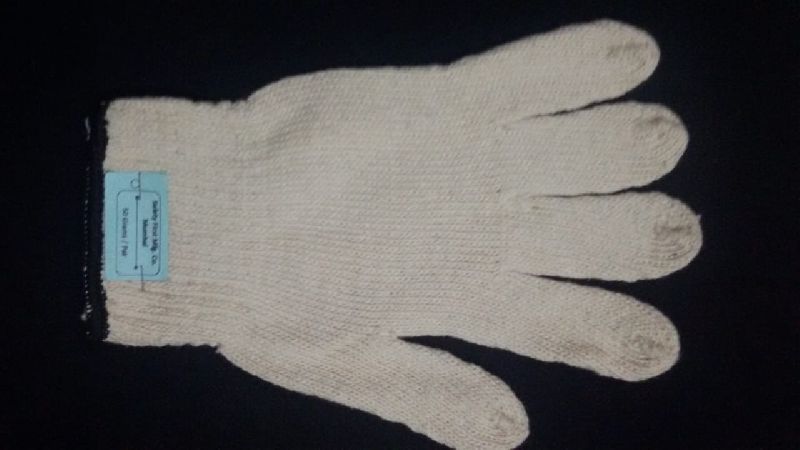 Dotted cotton knitted seamless gloves, Length : 10-15 Inches