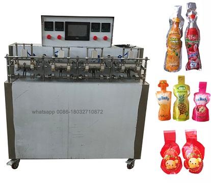 Shaped pouch juice filling machine
