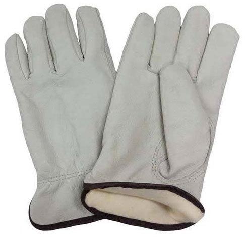 Plain Driving Leather Gloves, Color : White