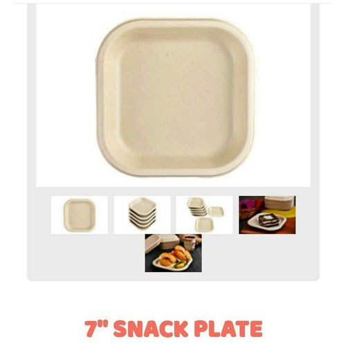 Chuk Areca Leaf Plain Disposable Snack Plates, Size : 7 Inch