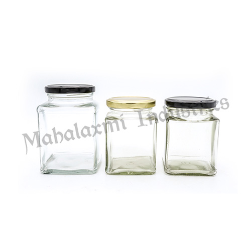 Round Polished ITC Square Glass Jar, for Packing Food, Feature : Colorful, Fine Finishing