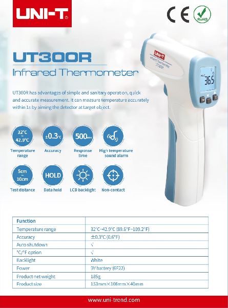 IR THERMOMETER WITH 1 YEAR WARRANTY, Certification : CE Certified