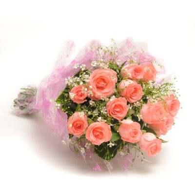 Natural Baby Pink Roses Bouquet, Occasion : Birthday, Festivals