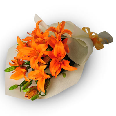 Organic Orange Lily Flower, Packaging Type : Plastic Bunch
