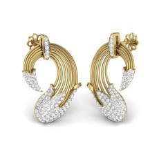 Coated Plain Ladies Cartel Stud Earrings, Color : Golden