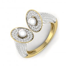 Gold Ladies Sidren Ring, Main Stone : Diamond