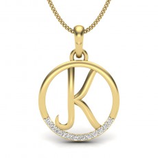 Polished Mens Initial K Pendant, Packaging Type : Wooden Box