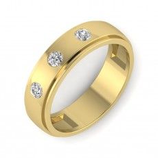Gold Polished Mens Venus Ring, Main Stone : Diamond