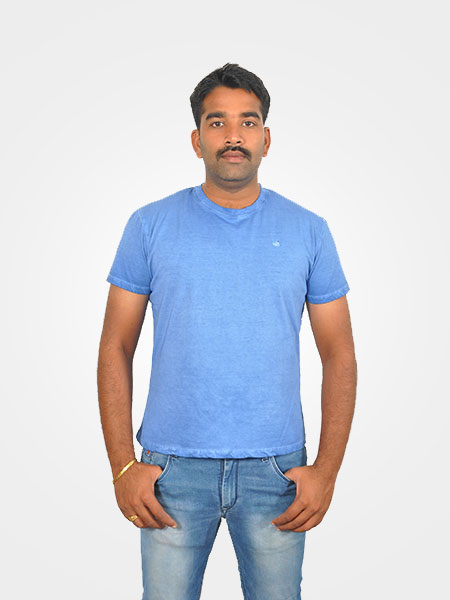 100% Cotton Blue Colour T-shirt, Size : M, XL, XXL