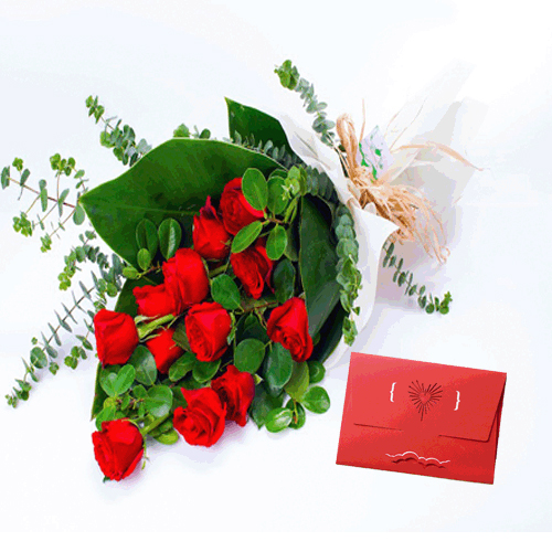Organic 20 Red Roses Bouquet, Shelf Life : 7-10Days