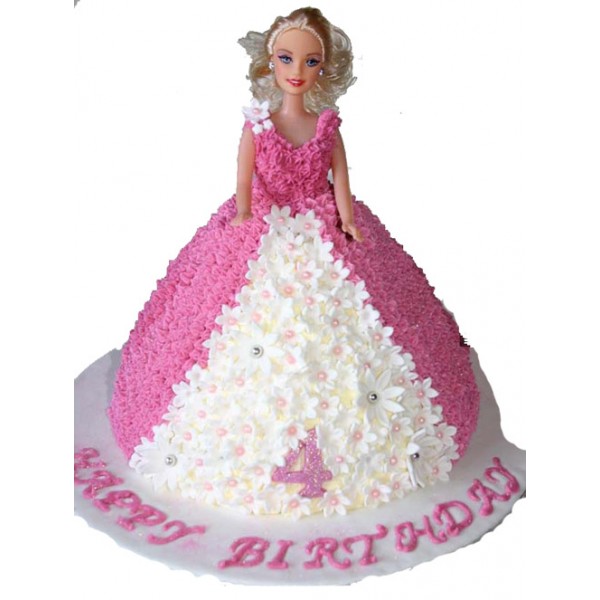 Cute Barbie Vanilla Cake