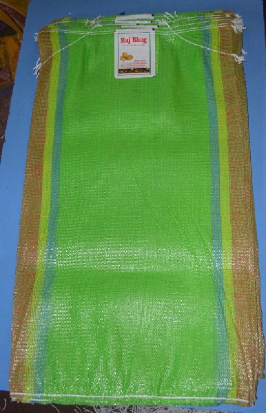 Polypropylene Green Leno Bag, for Fruit Market, Pattern : Plain