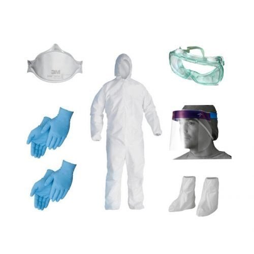 Disposable PPE Kit, Color : White, Blue