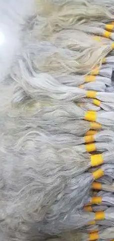 100-150gm White Hair Extension, Style : Curly, Wavy